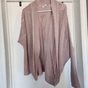 Say What? Women's Pink Open-Front Cardigan